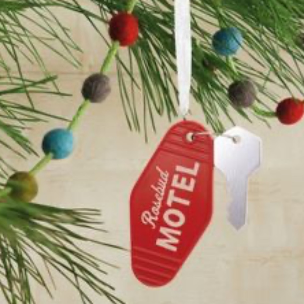 Hallmark Schitt's Creek Rosebud Motel Room Key Christmas Ornament David Rose